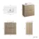 Crete Fluted Apex Oak Vanity Drawer with Marble Top & Reno Basin 800mm