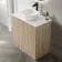 Crete Fluted Apex Oak Vanity with Marble Top & Nevis Basin 800mm