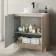 Crete Fluted Apex Oak Vanity with Marble Top & Nevis Basin 800mm