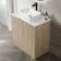 Crete Fluted Apex Oak Vanity with Marble Top & Marin Basin 800mm
