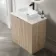 Crete Fluted Apex Oak Vanity with Marble Top & Reno Basin 800mm