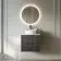 Crete Fluted Charcoal Elm Wall Hung Drawer Vanity with Marble Top & Nevis Basin 600mm