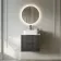 Crete Fluted Charcoal Elm Wall Hung Drawer Vanity with Marble Top & Marin Basin 600mm