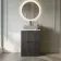 Crete Fluted Charcoal Elm Vanity Drawer with Marble Top 600mm - Excludes Counter Top Basin