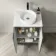 Crete Fluted Charcoal Elm Vanity with Marble Top & Nevis Basin 600mm