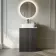 Crete Fluted Charcoal Elm Vanity with Marble Top & Marin Basin 600mm