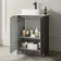 Crete Fluted Charcoal Elm Vanity with Marble Top & Marin Basin 600mm