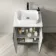 Crete Fluted Charcoal Elm Vanity with Marble Top & Marin Basin 600mm
