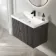 Crete Fluted Charcoal Elm Wall Hung Basin Drawer Vanity 800mm