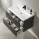 Crete Fluted Charcoal Elm Wall Hung Basin Drawer Vanity 800mm