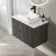 Crete Fluted Charcoal Elm Wall Hung Drawer Vanity with Marble Top & Marin Basin 800mm