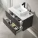 Crete Fluted Charcoal Elm Wall Hung Drawer Vanity with Marble Top & Reno Basin 800mm