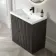 Crete Fluted Charcoal Elm Basin Vanity Drawer 800mm