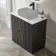 Crete Fluted Charcoal Elm Vanity Drawer with Marble Top 800mm - Excludes Counter Top Basin