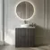 Crete Fluted Charcoal Elm Vanity Drawer with Marble Top & Nevis Basin 800mm