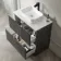 Crete Fluted Charcoal Elm Vanity Drawer with Marble Top & Marin Basin 800mm