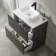 Crete Fluted Charcoal Elm Vanity Drawer with Marble Top & Reno Basin 800mm