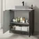 Crete Fluted Charcoal Elm Vanity with Marble Top 800mm - Excludes Counter Top Basin