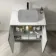 Crete Fluted Charcoal Elm Vanity with Marble Top 800mm - Excludes Counter Top Basin