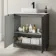 Crete Fluted Charcoal Elm Vanity with Marble Top & Reno Basin 800mm