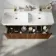 Sorrento Fluted Black Walnut Wall Hung Double Basin Drawer Vanity 1200mm