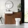 Sicily Fluted Black Walnut Vanity with Semi Recessed Basin 600mm - Black Accents