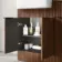 Sicily Fluted Black Walnut Combination Vanity Basin and Miami Toilet 1500mm - Black Accents