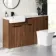 Sicily Fluted Black Walnut Vanity Basin with Marble Top & Houston Toilet 1500mm - Black Accents