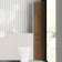 Sicily Fluted Black Walnut Floor Standing Tall Cabinet Unit 1900x300mm - Brushed Brass Accents