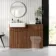 Sicily Fluted Black Walnut Basin Vanity and Toilet Unit 1200mm (No Toilet) - Brass Accents