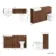 Sicily Fluted Black Walnut Combination Vanity Basin and Aruba Toilet 1500mm - Brushed Brass Accents
