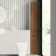 Sicily Fluted Black Walnut Floor Standing Tall Cabinet Unit 1900x300mm - Chrome Handles