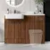 Sicily Fluted Black Walnut Basin Vanity and Toilet Unit 1200mm (No Toilet) - Chrome Handles - Left
