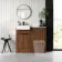 Sicily Fluted Black Walnut Basin Vanity Marble Top & Toilet Unit 1000mm (No Toilet) Black Accents