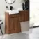 Sicily Fluted Black Walnut Basin Vanity Marble Top & Toilet Unit 1000mm (No Toilet) Black Accents