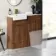 Sicily Fluted Black Walnut Basin Vanity Marble Top & Toilet Unit 1000mm (No Toilet) Brass Accents