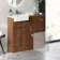 Sicily Fluted Black Walnut Vanity and Back To Wall Toilet Unit 1000mm (No Toilet) - Chrome Handles