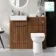 Sicily Fluted Black Walnut Combination Vanity Basin and Aruba Toilet 1000mm - Chrome Handles