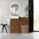 Sicily Fluted Black Walnut Basin Vanity Marble Top & Toilet Unit 1000mm (No Toilet) Chrome Handles