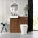 Sicily Fluted Black Walnut Vanity Basin with Marble Top & Tucson Toilet 1000mm - Chrome Handles