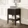 Maru Black Oak Wood Grain Vanity Cabinet 600mm with Matt White Stone Top - Basin Not Included
