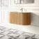 Positano Natural Oak Curved Wall Hung Basin Drawer Vanity 1000mm