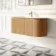 Positano Natural Oak Curved Wall Hung Basin Drawer Vanity 1200mm
