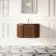 Positano Natural Walnut Curved Wall Hung Basin Drawer Vanity 800mm