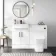 100% Waterproof - Harper Gloss White PVC Vanity Basin and Houston Toilet 1200mm - Black Accents