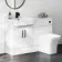 100% Waterproof - Harper Gloss White PVC Vanity Basin and Houston Toilet 1200mm - Black Accents