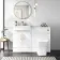 100% Waterproof - Harper Gloss White PVC Vanity Basin and Houston Toilet 1200mm - Brass Accents