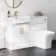 100% Waterproof - Harper Gloss White PVC Vanity Basin and Houston Toilet 1200mm - Brass Accents