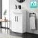 100% Waterproof - Harper Gloss White PVC Vanity with Semi Recessed Basin 500mm - Black Accents