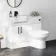 100% Waterproof - Harper Gloss White PVC Vanity Basin & Miami Toilet 1000mm - Black Accents